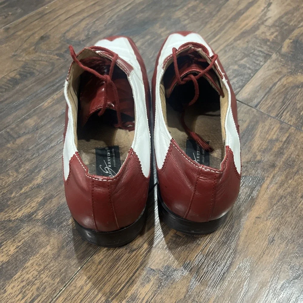 Giorgio Brutini Men's Spectator Wingtip Shoes Red White Leather Oxford Sz 11